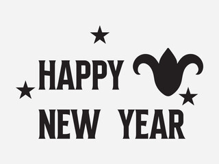 hand drawn lettering writing text happy new year 2025. vector illustration.