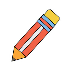 pencil color line icon with white background vector stock illustration