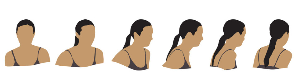 Fototapeta premium Conceptual human head isolated on white background as abstract avatar as a set or collection banner for social design concept. Human closeup anonymous faces head shot for human character illustration