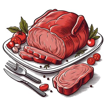 recommend clip art: Fresh meat illustration