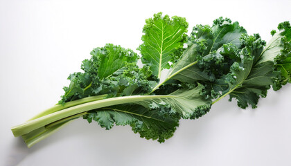 Fototapeta premium Kale floating or flying isolated white background