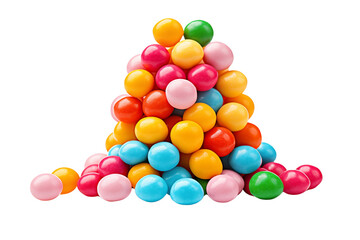 PNG cutout colorful round candy forms vibrant pile with glossy textures in various shades on transparent background
