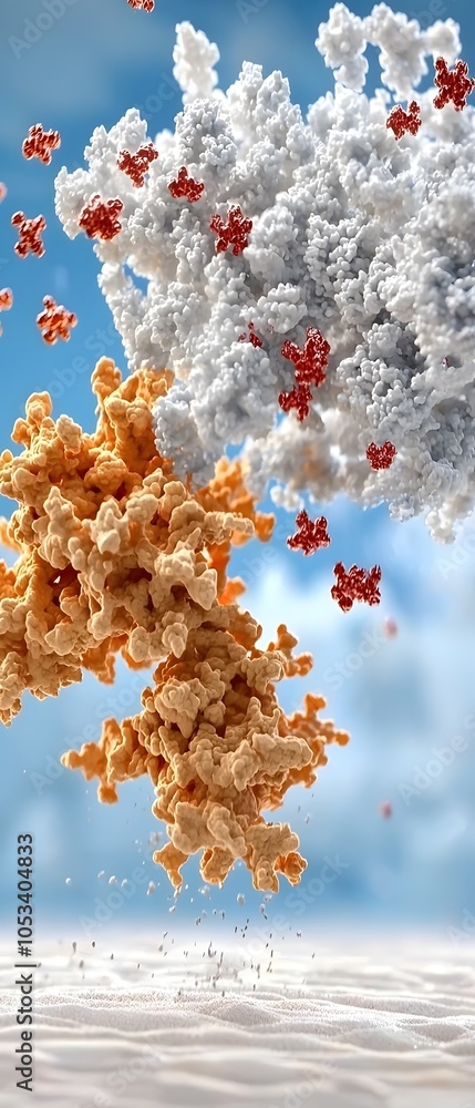 Poster protein structure - 3d rendering.