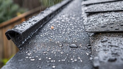 Raindrops Cascading Off a Leaky Gutters Edge