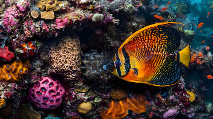 Exploring the Intricate Patterns and Vibrant Colors of Butterflyfish (Chaetodon spp.) in Coral Habitat