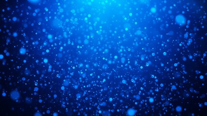 Fototapeta premium Abstract Blue Bokeh Background with Shimmering Light Particles