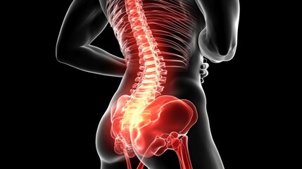 A person holding their lower back in pain, indicating discomfort from backache. 