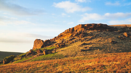 sunset over the mountains