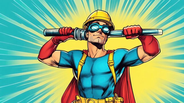 Superhero Plumber in Action