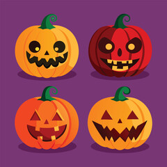 Set variety of halloween party pumpkins