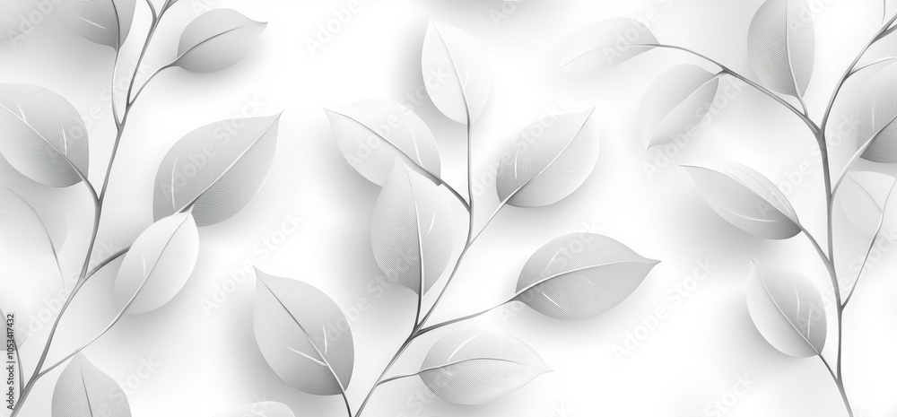 Poster a white background with a leafy pattern