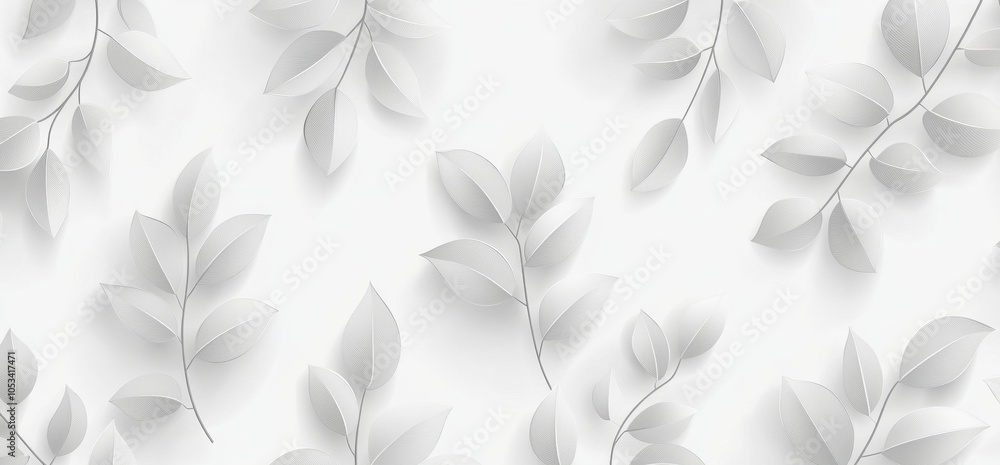 Poster a white background with a leafy pattern