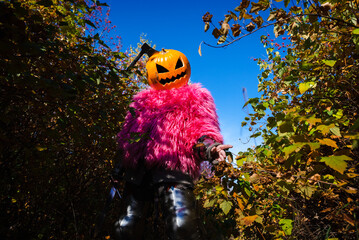 Axe in pumpkin