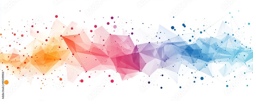 Poster a colorful line of dots and lines that are connected to each other