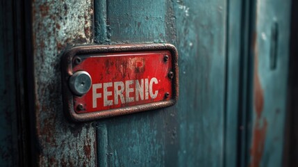 Rusty Door with a Nameplate