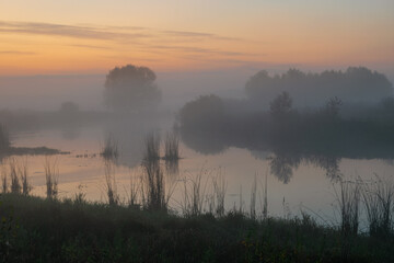 Fototapeta premium morning mist over the river