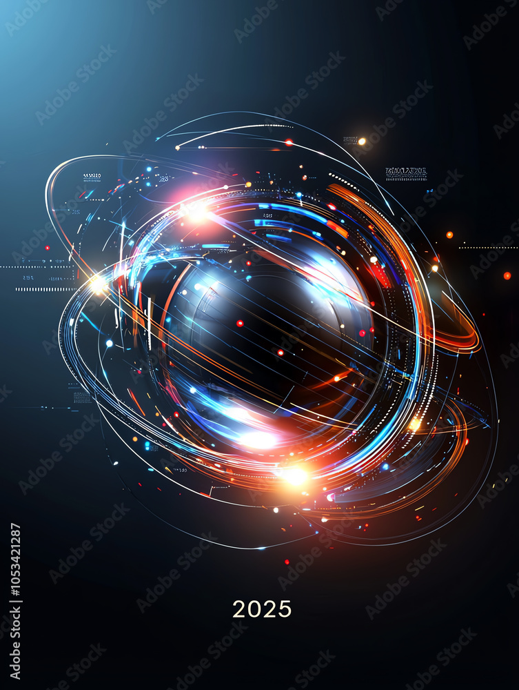 Poster futuristic data visualization of revenue trends in 2025 a glimpse into tomorrow's analytics and insi