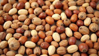 Obraz premium A bountiful assortment of almonds in various shades of brown and white