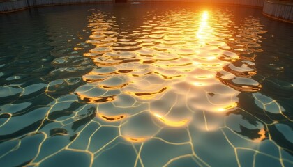  Golden ripples on tranquil water