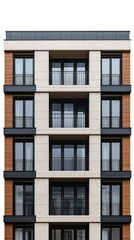 Fototapeta premium Modern Building Facade with Sleek Design Elements
