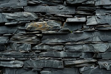 Photo of Old grey long stone wall. Background texture for backdrops or mapping
