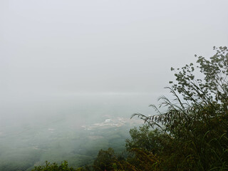 Khao Soon Sea of ​​Mist Viewpoint, a popular tourist attraction in Nakhon Si Thammarat Province, Thailand