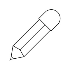 pencil line icon with white background vector stock illustration