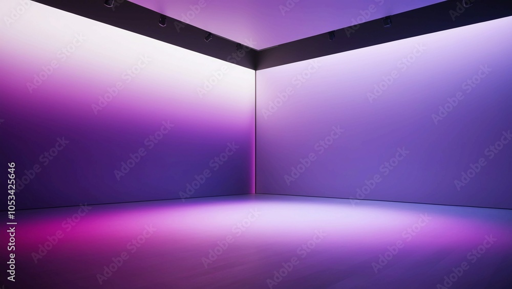 Aufkleber bright and abstract blurred studio stage with a purple lighting focus for futuristic presentations a