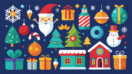 Christmas Design Elements Vector Set: Festive Icons and Decorations for Holiday Projects