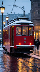 Obraz premium tram at night