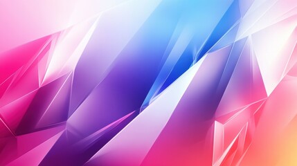 Fototapeta premium Abstract crystalline shapes in blue, pink, and purple with gradient colors