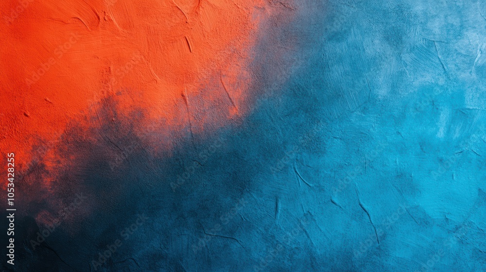 Poster abstract red and blue textured background with gradient transition.
