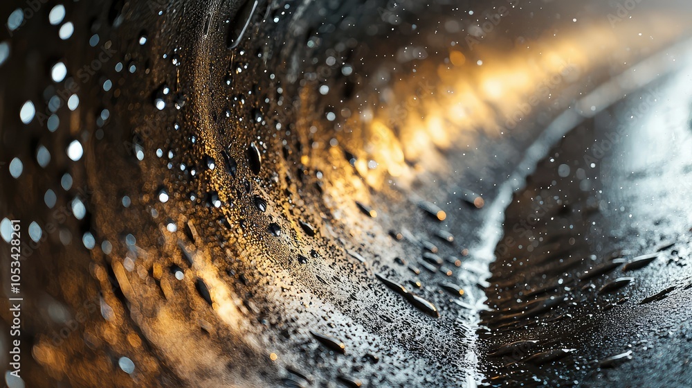 Poster curved water drop patterns in tunnel ceiling