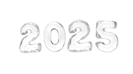 New Year balloons 2025 isolated on white background