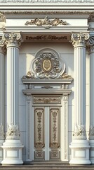 Fototapeta premium Decorative Architectural Entrance with Columns and Detail