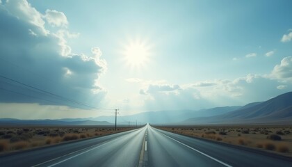  Endless road under a clear sky