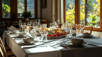 Cozy Modern Villa Dining Area with Natural Light