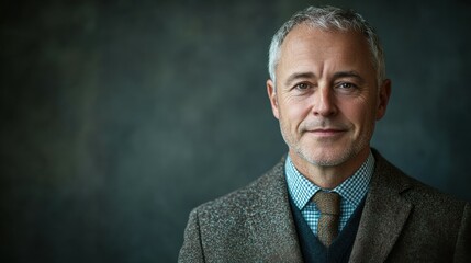 Middle-aged British man with a suit and a friendly expression.