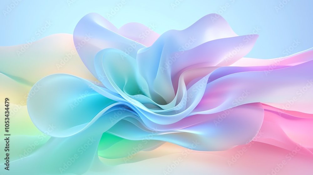 Poster abstract kubernetes cluster as blooming neural network, blue and green colors, smooth gradients, com