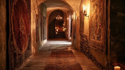 Fototapeta premium Captivating Historical Passage in a Castle Setting