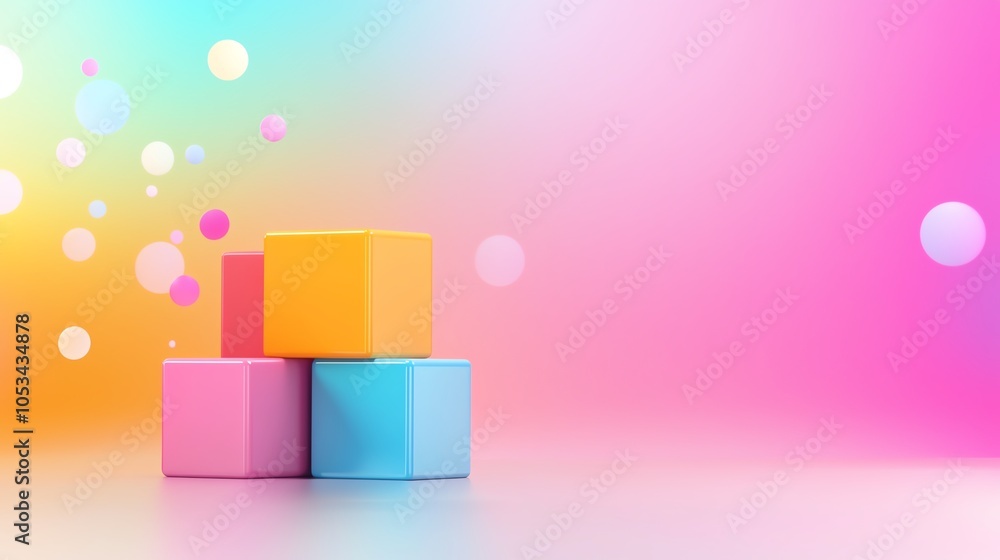 Poster conceptual art of kubernetes cloud infrastructure, colorful layered pods, modern gradient background