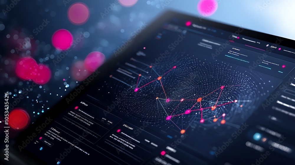 Poster futuristic dashboard interface with kubernetes monitoring, hightech cyber style, dark background, ui