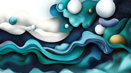 Handdrawn Kubernetes components, sketched style, organic shapes, teal and navy color scheme, digital art look