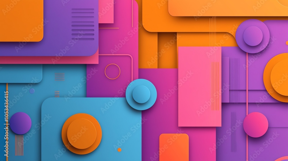 Poster visual of microservices architecture within kubernetes, modern flat illustration, diverse vibrant co