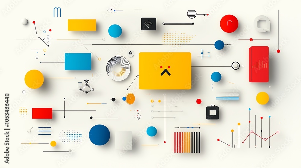 Aufkleber visual of microservices architecture within kubernetes, modern flat illustration, diverse vibrant co