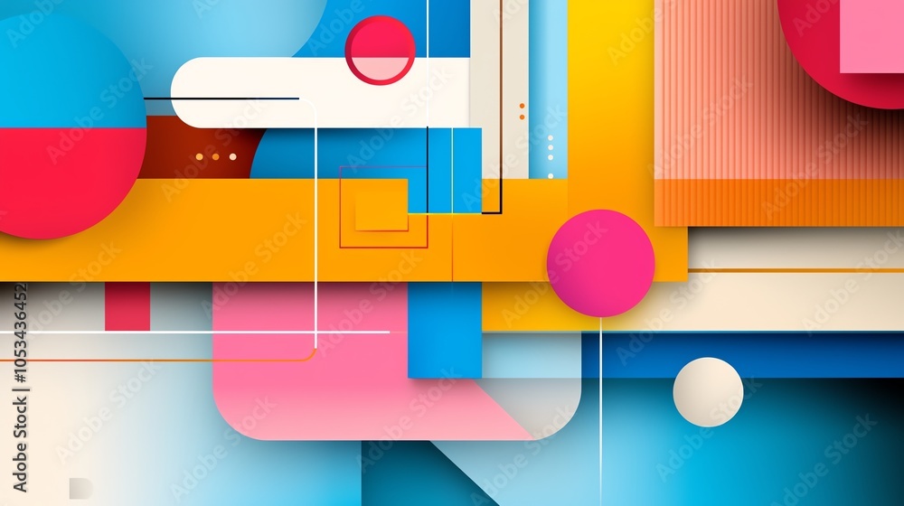 Poster visual of microservices architecture within kubernetes, modern flat illustration, diverse vibrant co