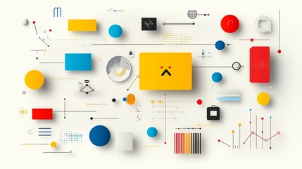 Visual of microservices architecture within Kubernetes, modern flat illustration, diverse vibrant colors, digital dashboard style