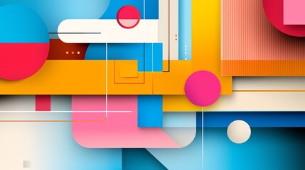 Naklejka premium Visual of microservices architecture within Kubernetes, modern flat illustration, diverse vibrant colors, digital dashboard style