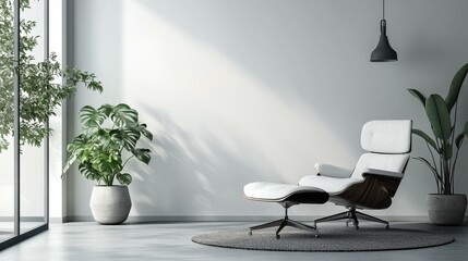 Minimalist office with an empty document tray.