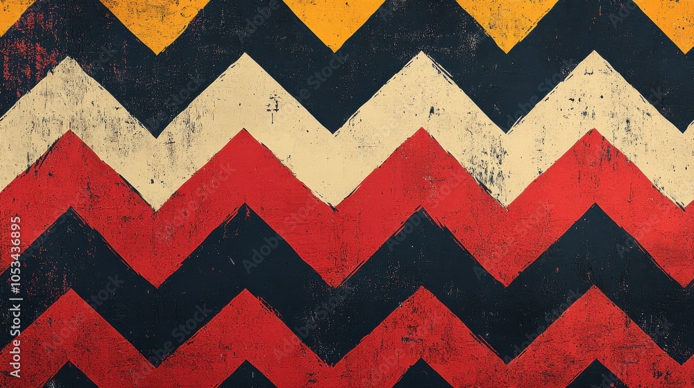 Poster minimalist pattern with zigzag lines